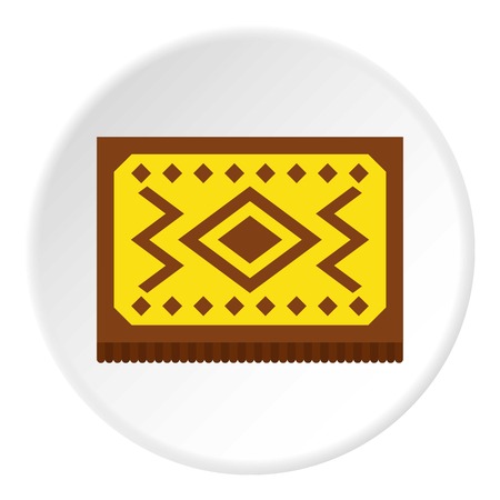 Yellow Turkish carpet icon in flat circle isolated vector illustration for webのイラスト素材