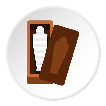Sarcophagus of an Egyptian mummy icon in flat circle isolated vector illustration for webのイラスト素材