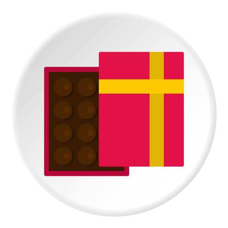 Pink box with chocolate icon circleのイラスト素材