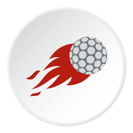 Flaming golf ball icon circleのイラスト素材