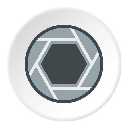 Close objective icon in flat circle isolated vector illustration for webのイラスト素材
