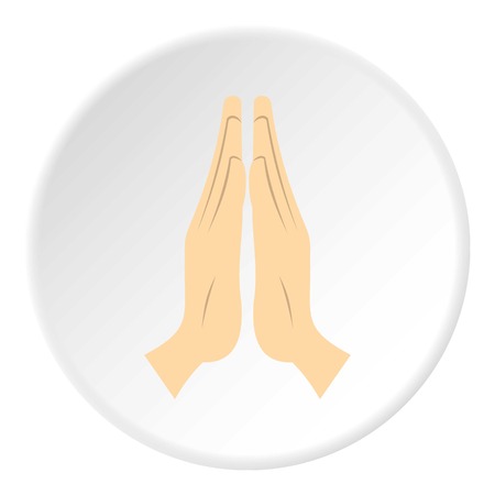 Prayer icon in flat circle isolated vector illustration for webのイラスト素材