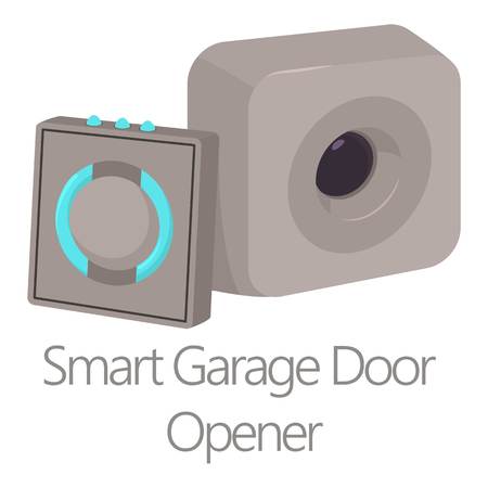 Smart garage door opener icon, cartoon styleのイラスト素材