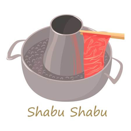 Shabu shabu icon, cartoon styleのイラスト素材