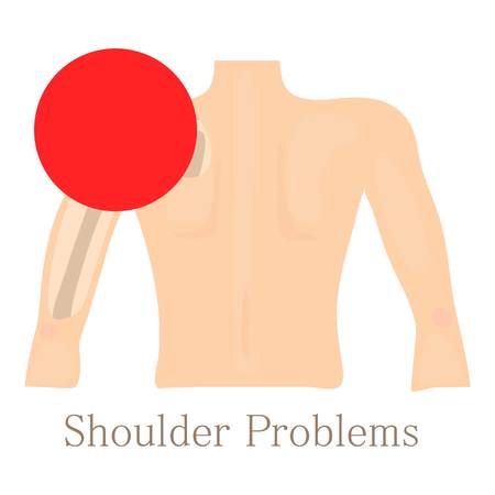 Shoulder problem icon, cartoon styleのイラスト素材