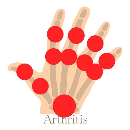 Arthritis hand icon, cartoon styleのイラスト素材
