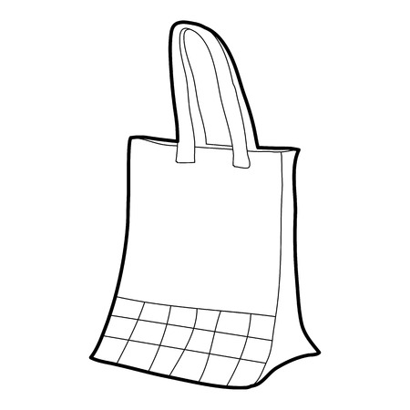 Paper bag icon outlineのイラスト素材