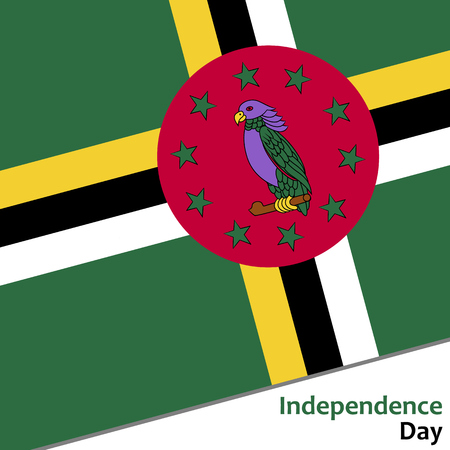 Dominica independence day with flag vector illustration for webのイラスト素材