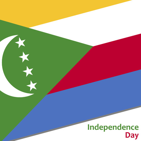 Comoros independence day with flag vector illustration for webのイラスト素材