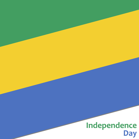 Gabun independence day with flag vector illustration for webのイラスト素材