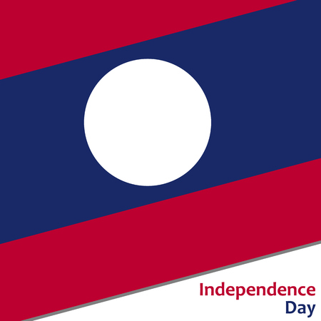 Laos independence day with flag vector illustration for webのイラスト素材