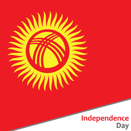 Kyrgyzstan independence day with flag vector illustration for webのイラスト素材
