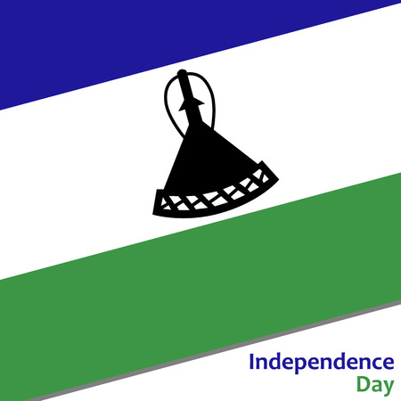 Lesotho independence day with flag vector illustration for webのイラスト素材