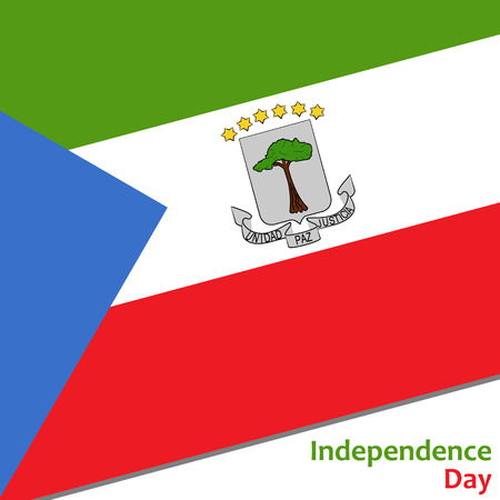 Equatorial Guinea independence day with flag vector illustration for webのイラスト素材