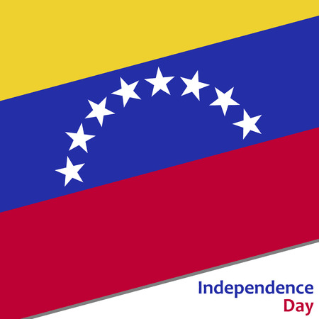 Venezuela independence day with flag vector illustration for webのイラスト素材