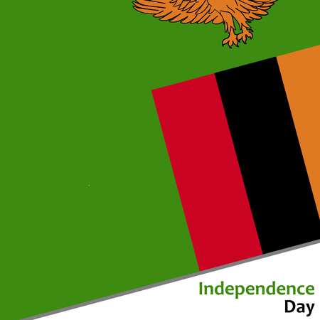 Zambia independence day with flag vector illustration for webのイラスト素材