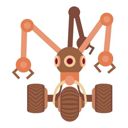 Robot with three tentacle icon, cartoon styleのイラスト素材