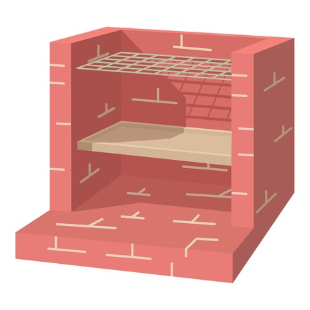 Stone barbecue icon, cartoon styleのイラスト素材