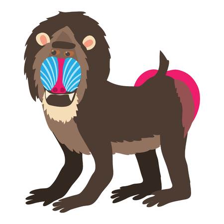 Mandrill icon, cartoon styleのイラスト素材