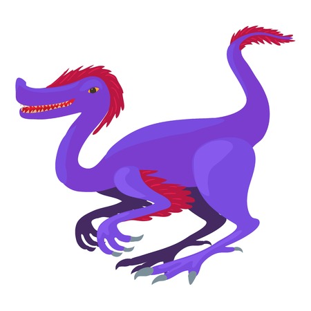 Purple dinosaur icon, cartoon styleのイラスト素材