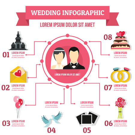 Wedding infographic concept, flat styleのイラスト素材