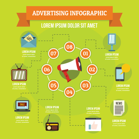 Advertising infographic concept, flat styleのイラスト素材