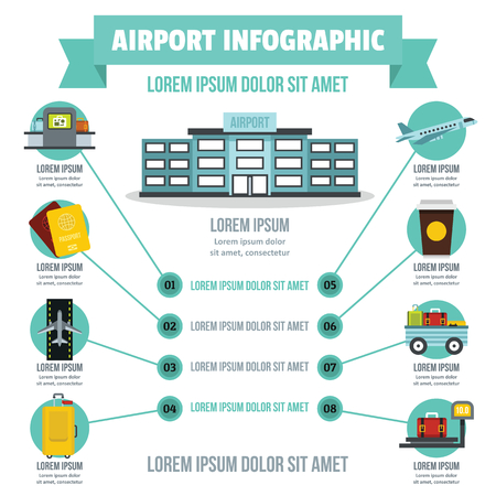 Airport infographic concept, flat styleのイラスト素材