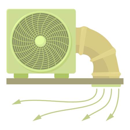 System fan and pipe icon, cartoon styleのイラスト素材