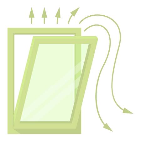 Window ventilation icon, cartoon styleのイラスト素材