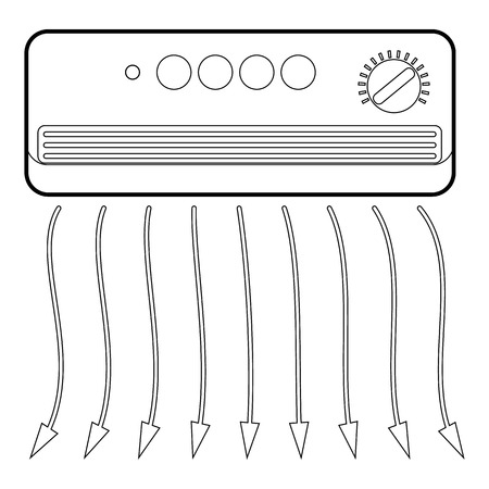 Wall heater icon, outline styleのイラスト素材