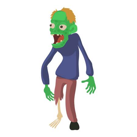 Zombie without a leg icon, cartoon style illustration.のイラスト素材