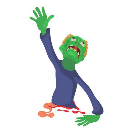 Zombie without lower body icon, cartoon style illustration.のイラスト素材