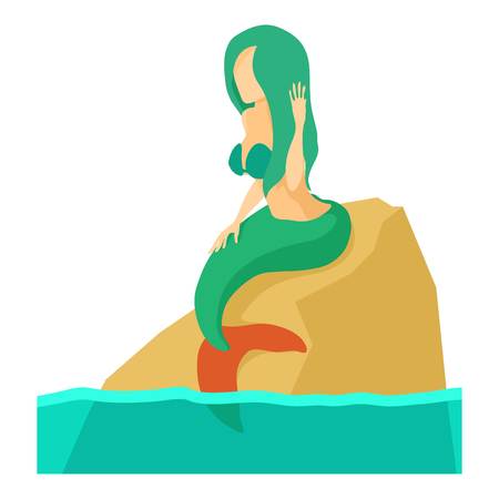 Mermaid icon, cartoon styleのイラスト素材