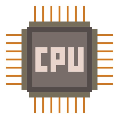 CPU icon, cartoon styleのイラスト素材