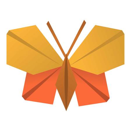 Origami butterfly icon, cartoon styleのイラスト素材