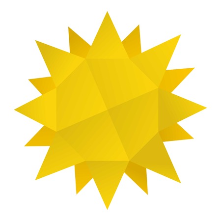Origami sun icon, cartoon styleのイラスト素材