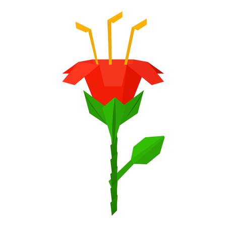 Origami flower icon, cartoon styleのイラスト素材