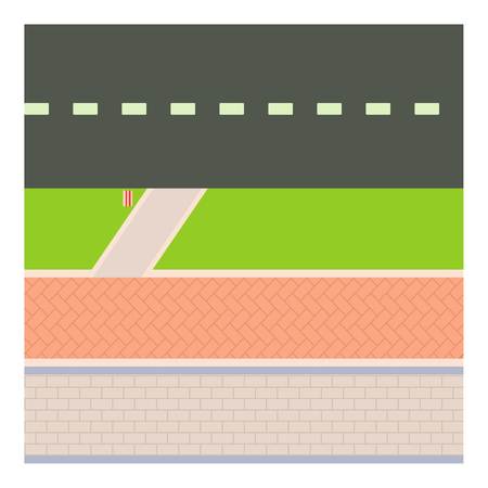 Sidewalk icon, cartoon styleのイラスト素材