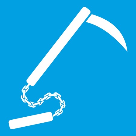Kusarigama icon whiteのイラスト素材