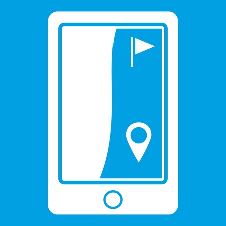 White silhouette illustration of Golf course navigator iconのイラスト素材