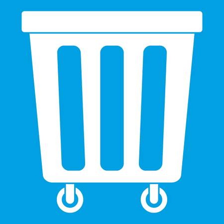 Outdoor plastic trash can icon whiteのイラスト素材