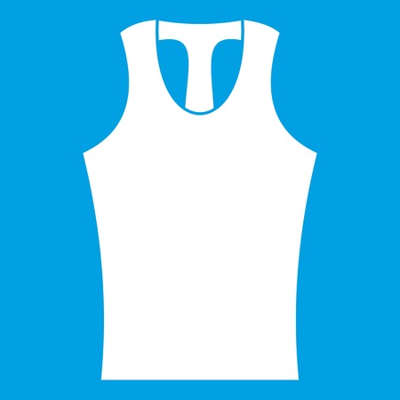 Sleeveless shirt icon white isolated on blue background vector illustrationのイラスト素材