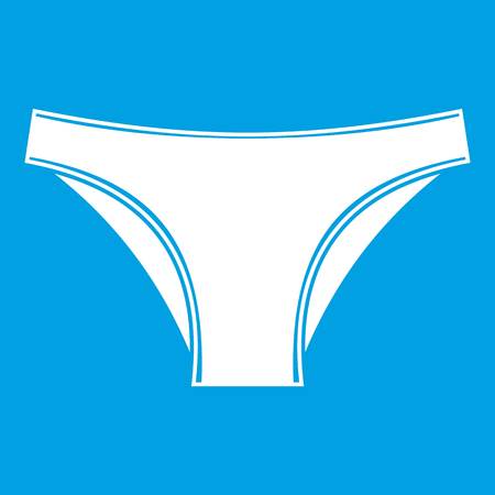 Female cotton panties icon white isolated on blue background vector illustrationのイラスト素材