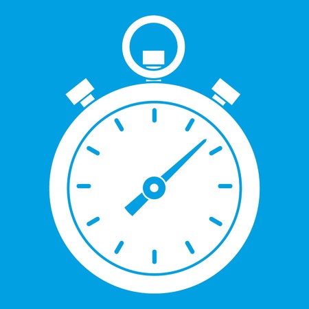 Chronometer icon white isolated on blue background vector illustrationのイラスト素材