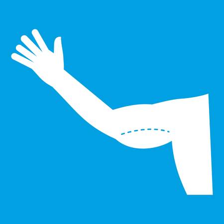 Flabby arm cosmetic correction icon whiteのイラスト素材