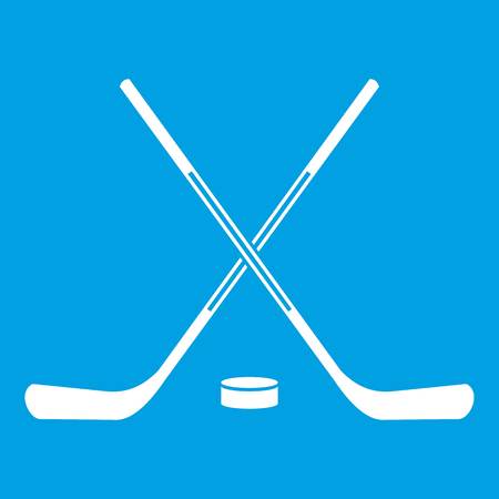 Ice hockey sticks icon whiteのイラスト素材