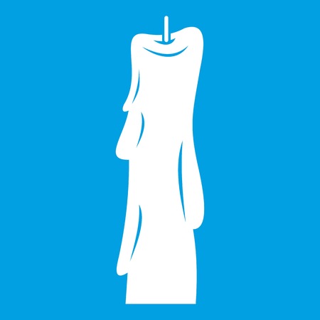 Wax candle icon white isolated on blue background vector illustrationのイラスト素材