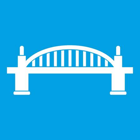 Bridge icon white isolated on blue background vector illustrationのイラスト素材