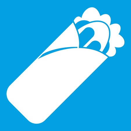 Shawarma sandwich icon whiteのイラスト素材
