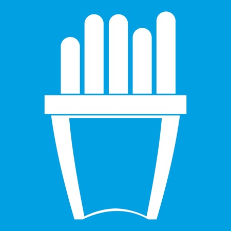 Portion of french fries icon whiteのイラスト素材
